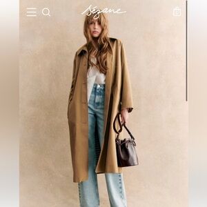 New with tags - Sézane - Clyde Trench Coat in Camel - Size 0 (US)